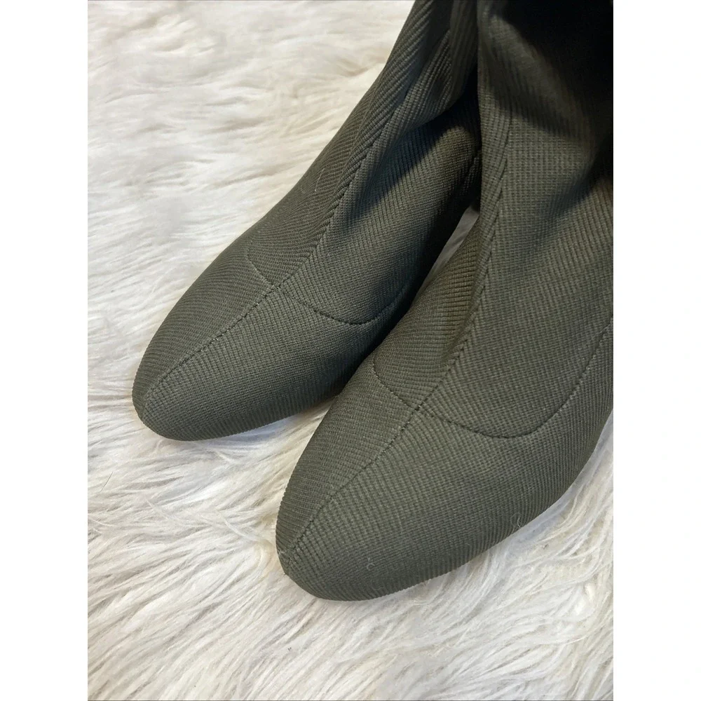 Madden Girl Andie‎ Olive Green Mid Calf Stretchy Slouch Tall Boots Size 10
